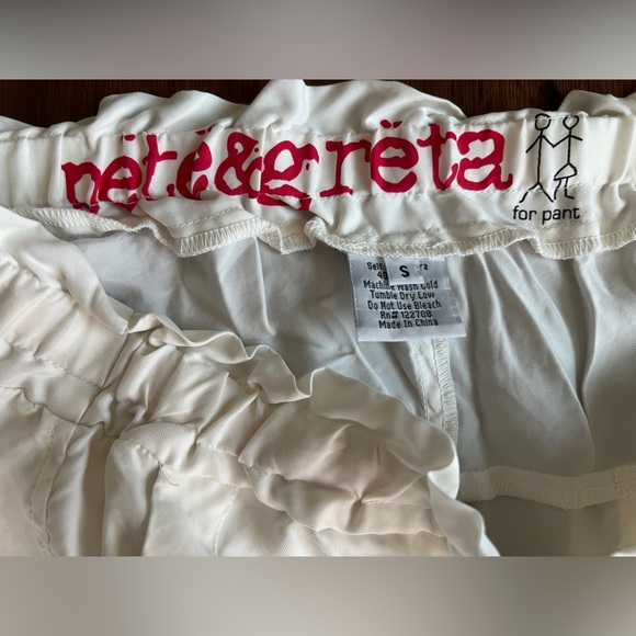 Johnny Was Pete & Greta Jogger Pants S White Cupra Rayon Drawstring Pocket - Picture 2 of 5